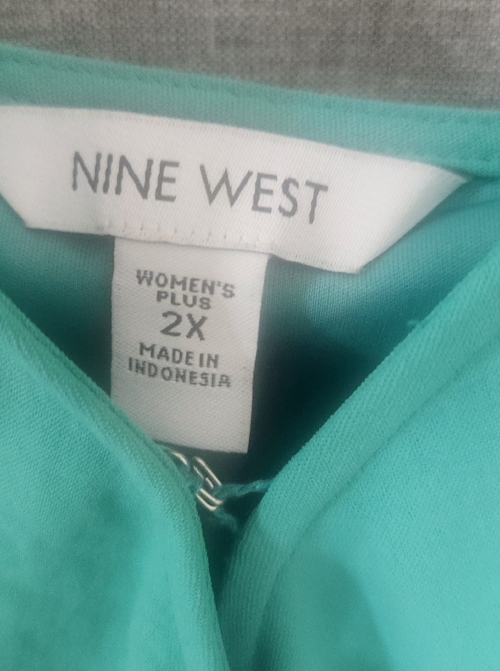 NWT Sea Green Nine West Wrap Dress With Spaghetti Straps Size 2x - Picture 3 of 6